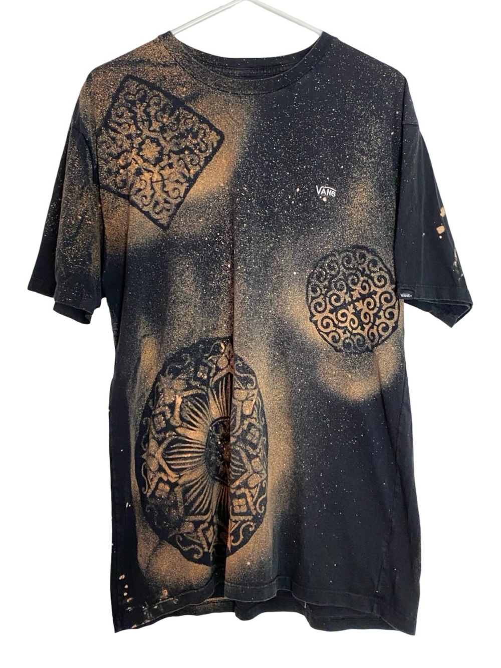 Vans Stencil Bleached Tee Tshirt Mens Unisex Size Large Upcycled